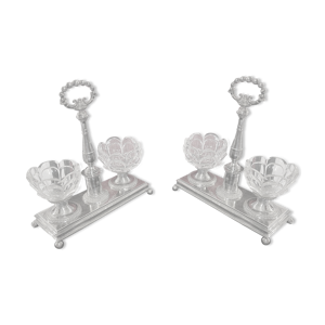 Paire de Saleron argent massif