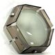 Veca, large exagonal ceiling lamp in glass and chrome. Italy 1970s
