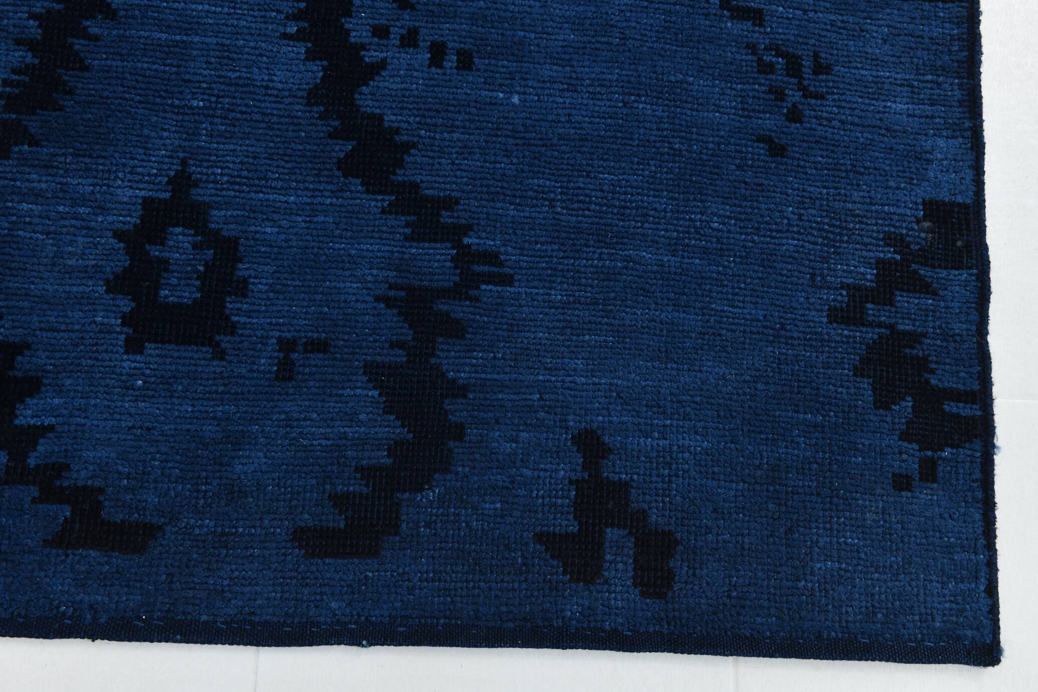 7x10 Navy Blue & Black Turkish Kilim Rug, 204x296Cm