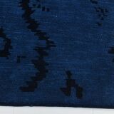 7x10 Navy Blue & Black Turkish Kilim Rug, 204x296Cm