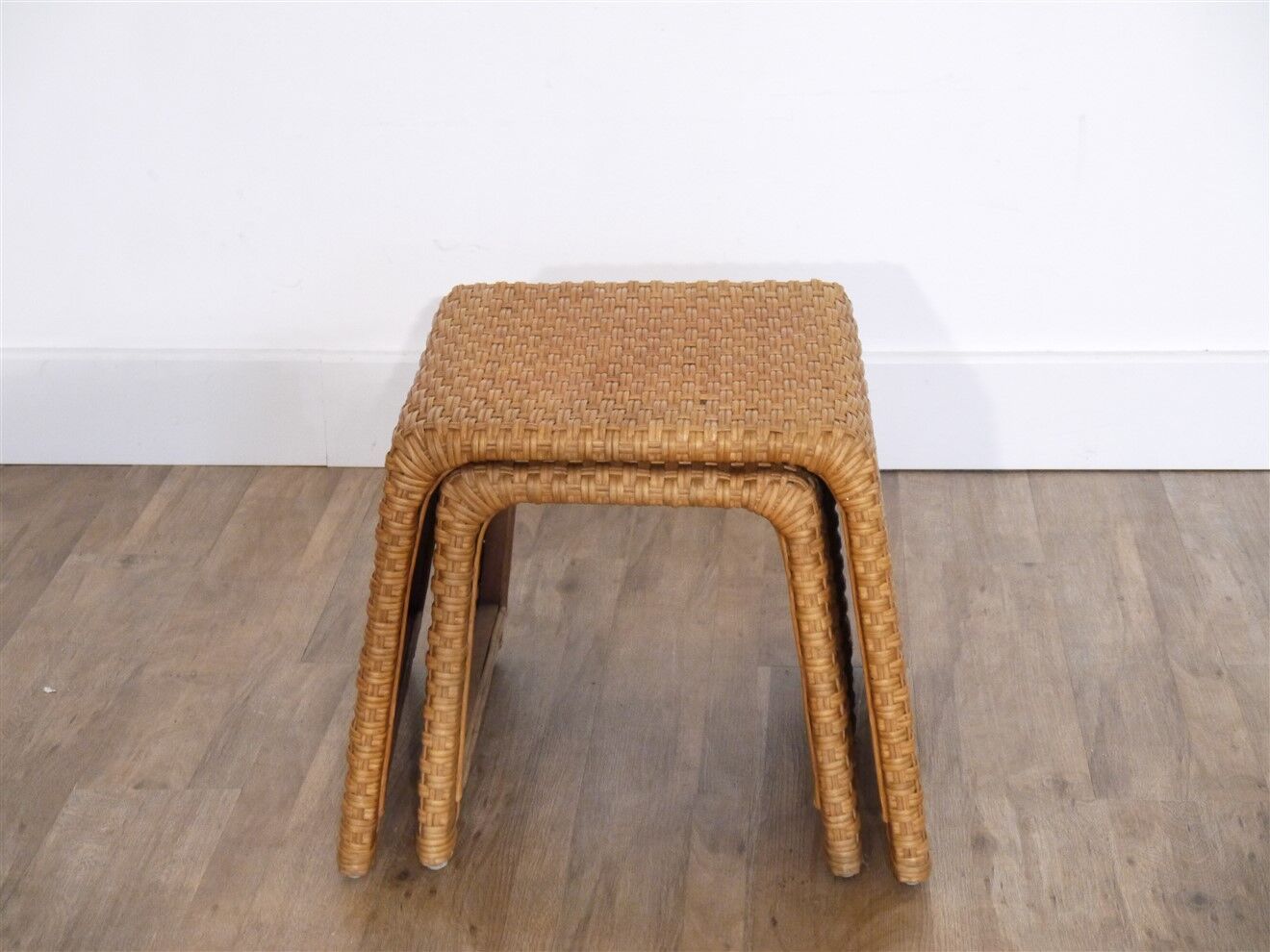 Vintage tables in rattan 1960