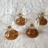 Four "spiral" stemware, vintage