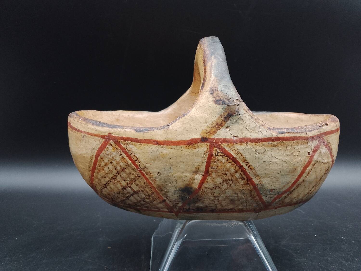 Berber pottery Kabyle basket early 20th century AlgeriaTerracotta Ideqqi Takduht