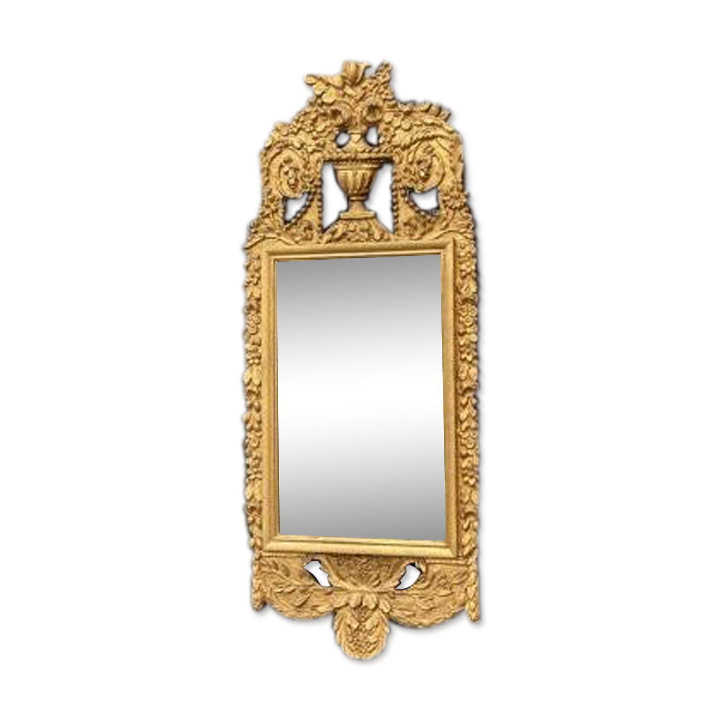 Golden Carved Wood Mirror 19th Century 37x91cm