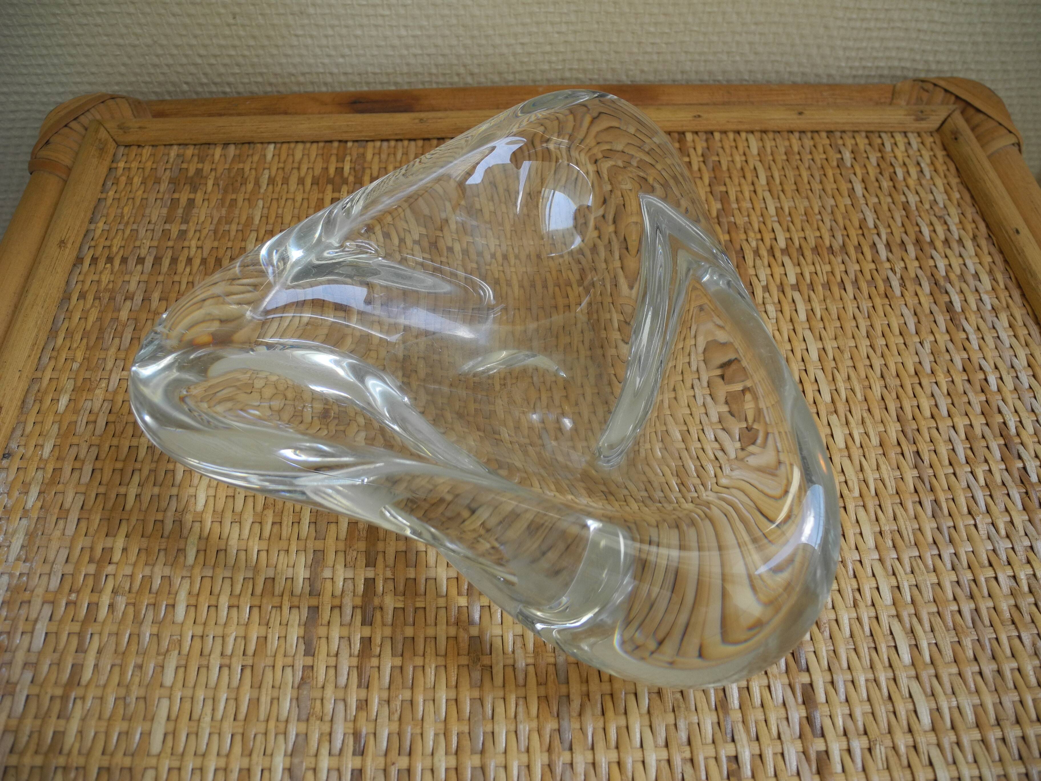 Large Saint Louis crystal empty pocket, vintage cut