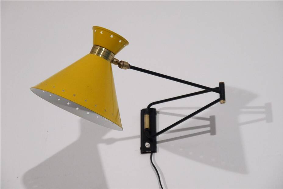 Lunel wall light with gallows design Rene Mathieu 1950