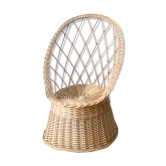 Vintage light wicker armchair GM