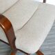 Desk chair in wood and fabric of the 1980s