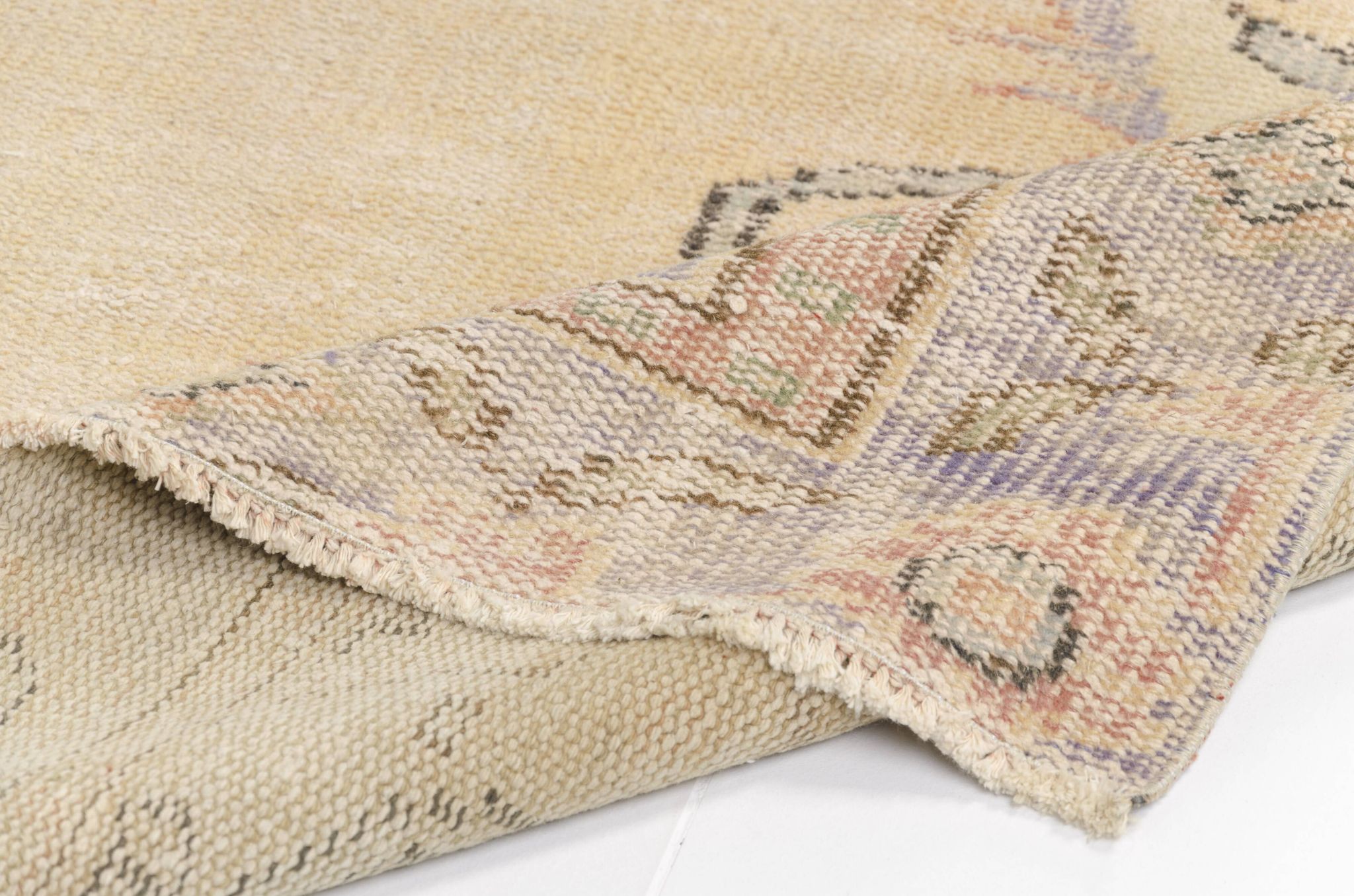 Tapis d'aire vintage Oushak floral