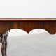 Victorian Walnut Side Table with Inlaid Top and Pierced Scroll Ends, Englan