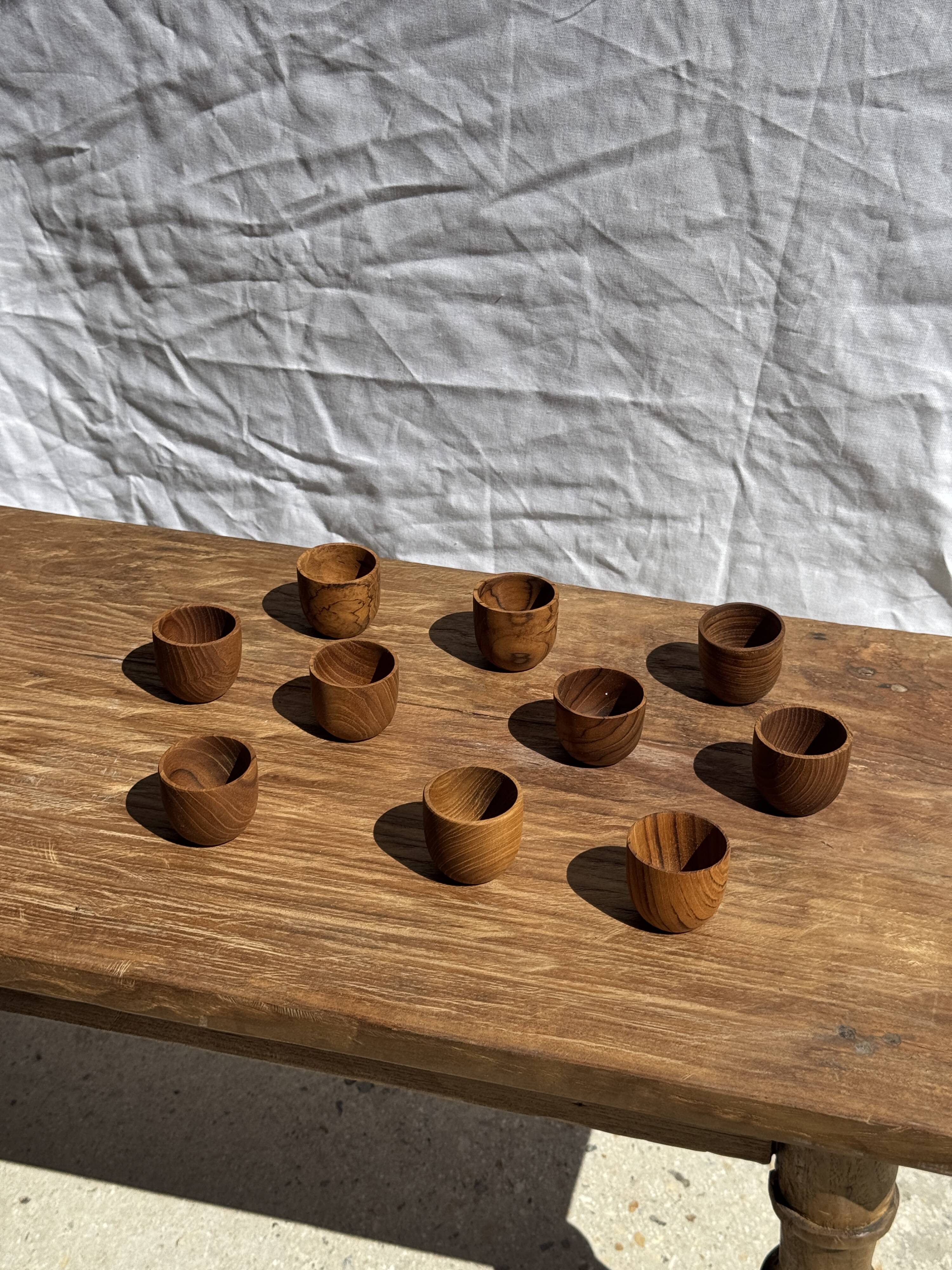 Mini cup, saucer or egg cup in teak H5 D5