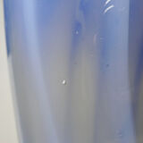 Vintage smoked glass vase lined with opaline, Murano bubble.