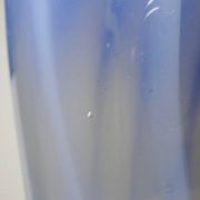 Vintage smoked glass vase lined with opaline, Murano bubble.