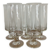 Set of 5 crystal champagne flutes from the 1970s.
