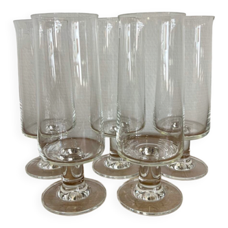 Set of 5 crystal champagne flutes from the 1970s.