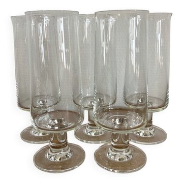 Set 5 flûtes à  champagne cristal années 70