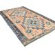 Tapis Kilim fait main en bleu délavé et pêche doux, 168x296 cm