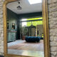 Miroir Louis-Philippe perlé 151/111,5cm doré à la feuille d’or, glace 