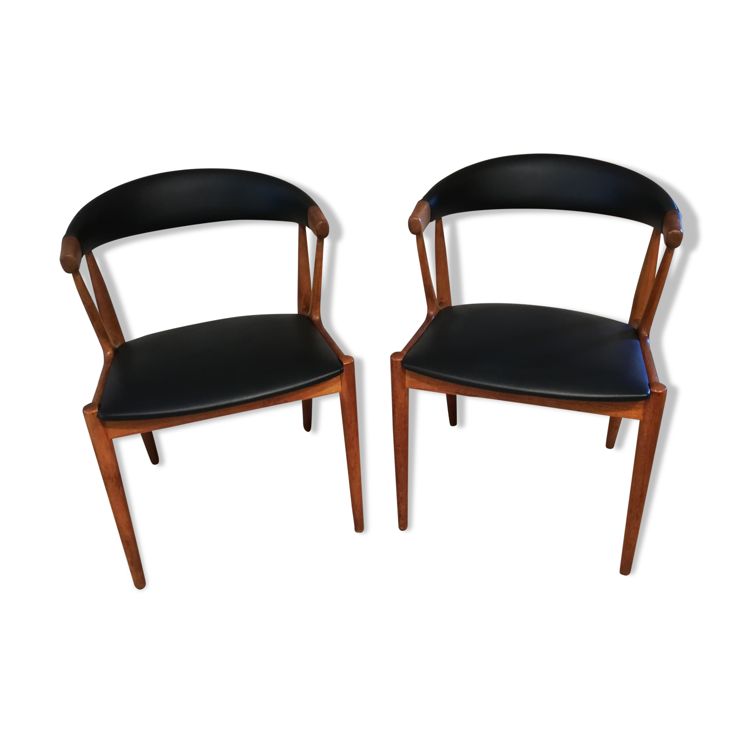 Johaness Anderson pair of scandinavian teak armchair model BA113