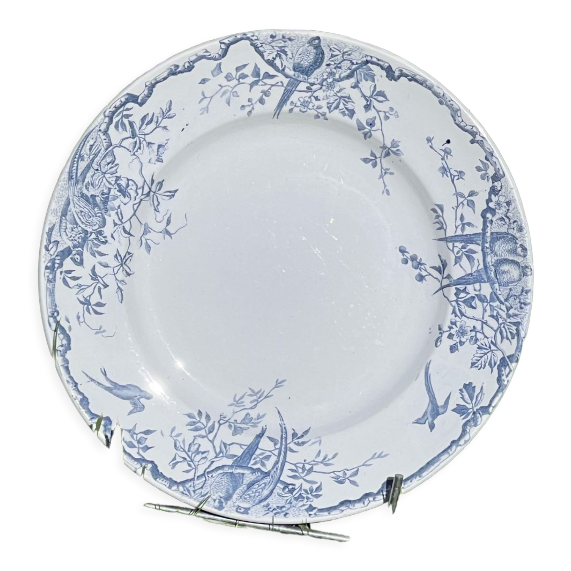 Round earthenware dish iron earth Keller and Guérin Lunéville ''Rambouillet''