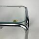 Small side table chrome metal and glass 70s