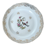 Plat rond en porcelaine oiseau de paradis
