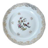 Round porcelain dish bird of paradise