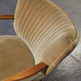 armchair 50s 60s original velvet golden yellow