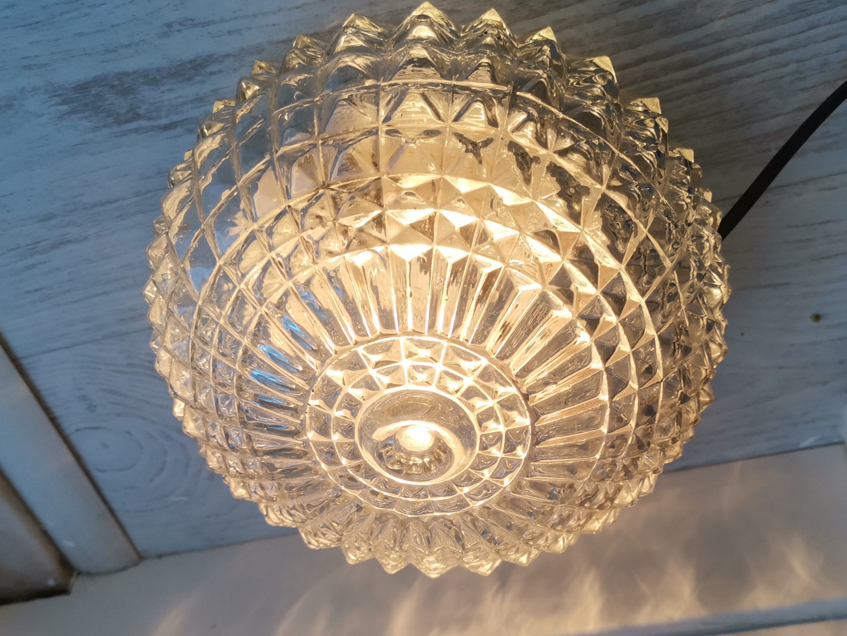 Scandinavian style round clear glass flush mount ceiling or wall lamp