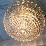 Scandinavian style round clear glass flush mount ceiling or wall lamp
