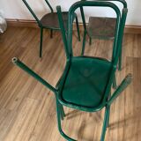Set of 5 green chairs