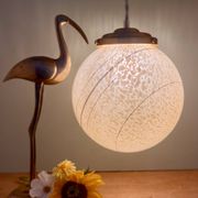 Vintage globe pendant light in yellow and gold clichy glass XXL