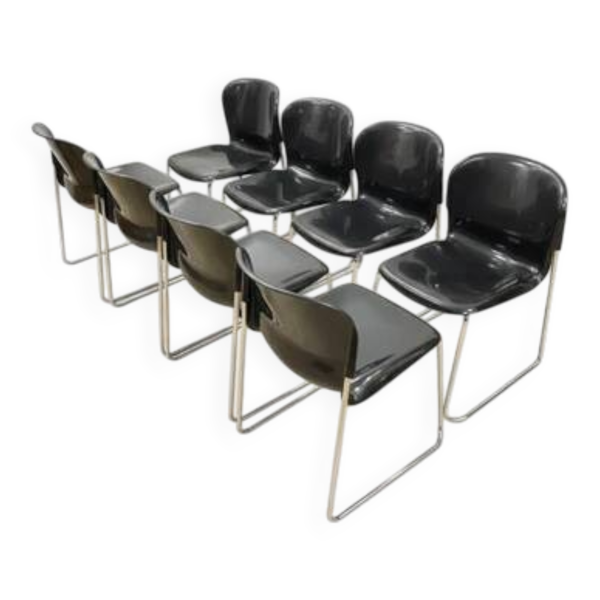 Retro chair Drabert SM400K, West Germany, 1980s, set of 8 (marked)