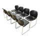 Retro chair Drabert SM400K, West Germany, 1980s, set of 8 (marked)