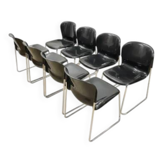 Retro chair Drabert SM400K, West Germany, 1980s, set of 8 (marked)