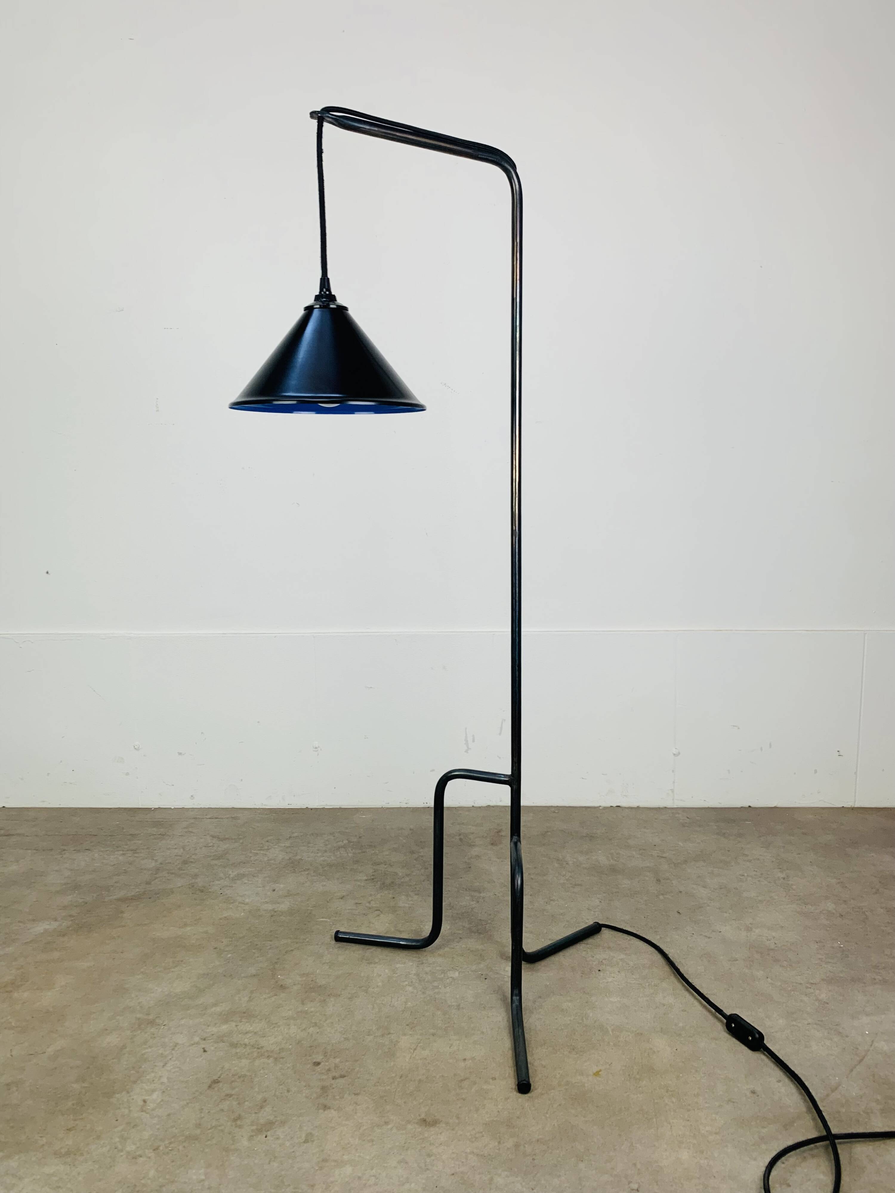 Tripod reading lamp, wrought iron, industrial style, handmade.