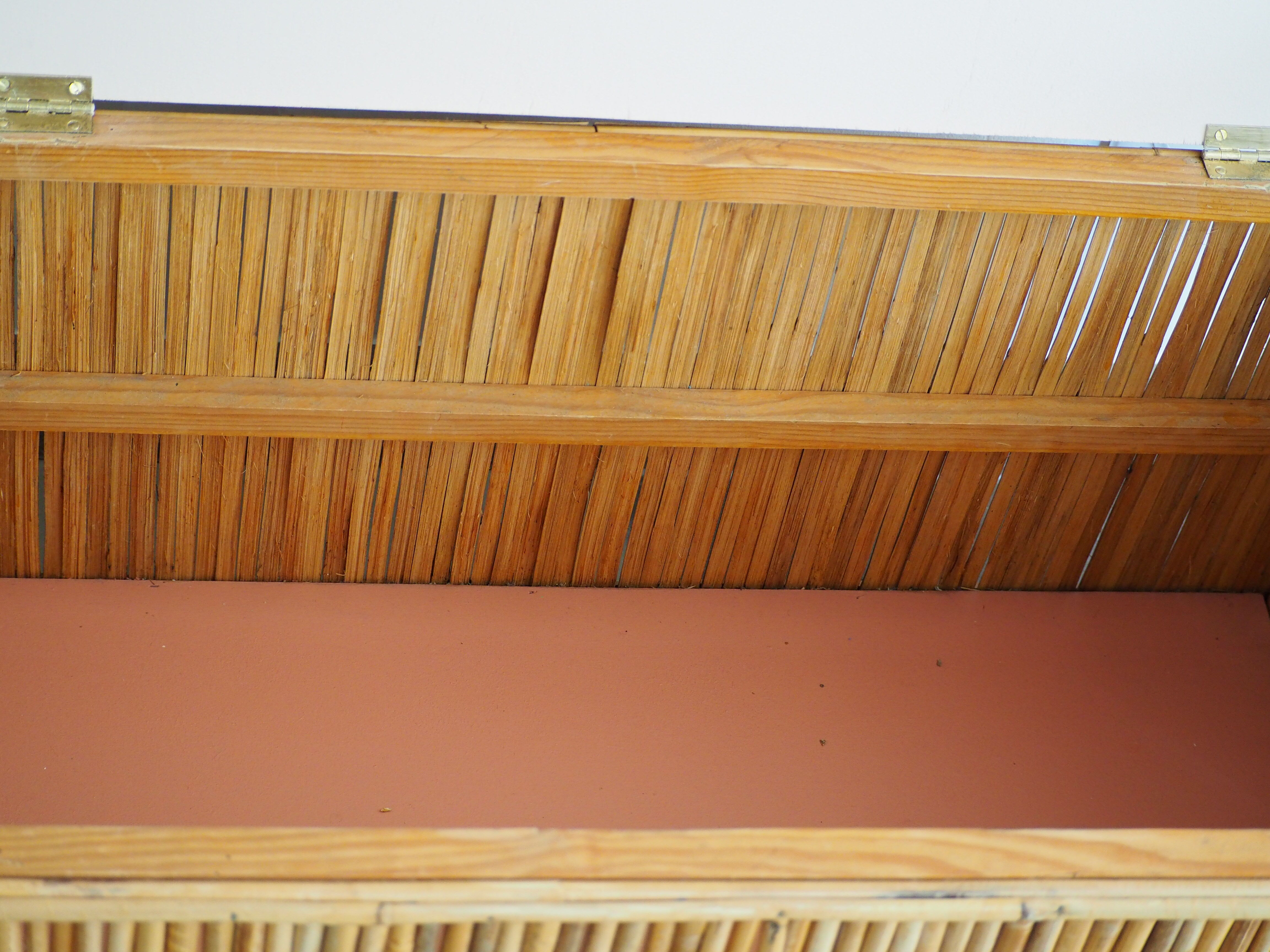 Vintage rattan chest bench