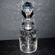 Antique Saint-Louis floral engraved crystal bottle carafe H17cm