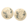 Pair of earthenware dishes from Gien, Iris model, 28 cm