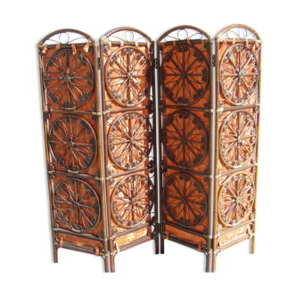 Vintage rattan screen