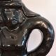 Black enamel ceramic pitcher , signed Raymond camard 1950