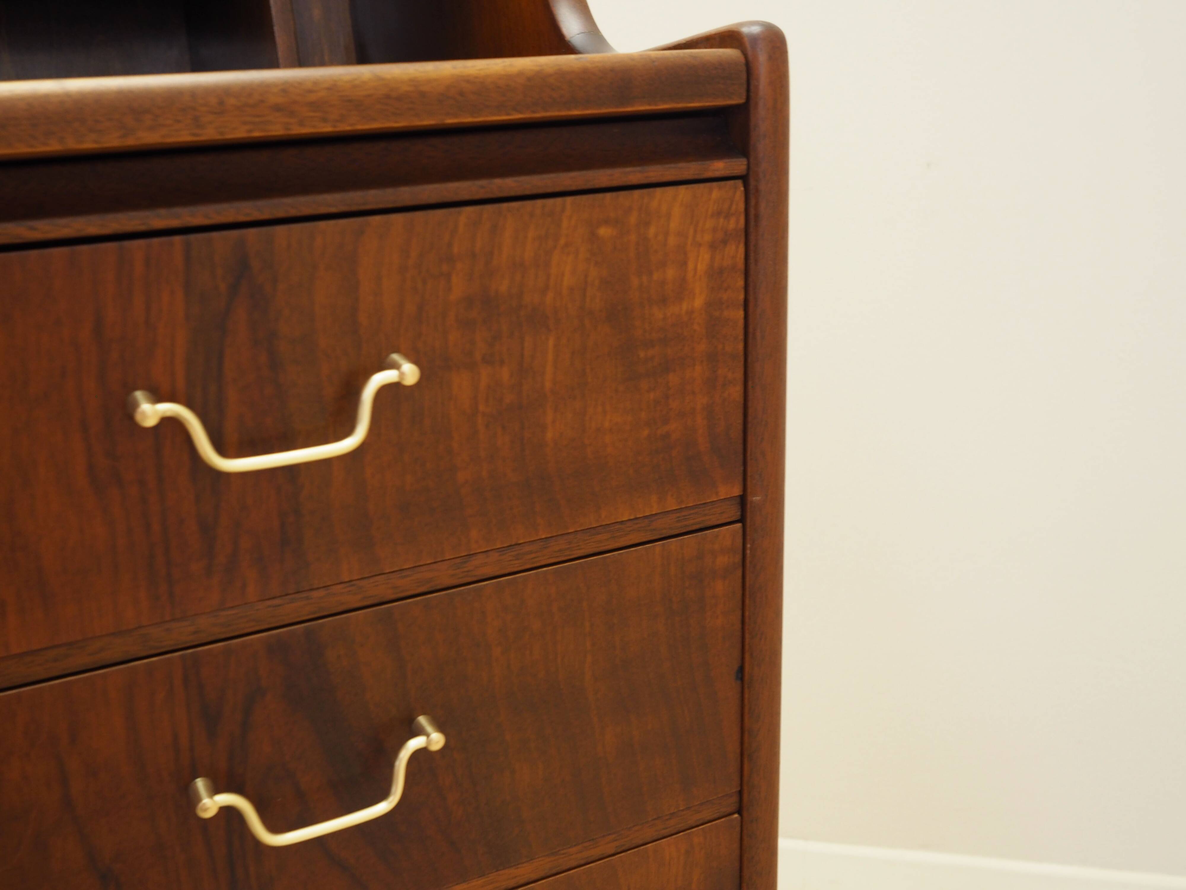 Walnut secretary, Danish design, 1970s, production: Denmark