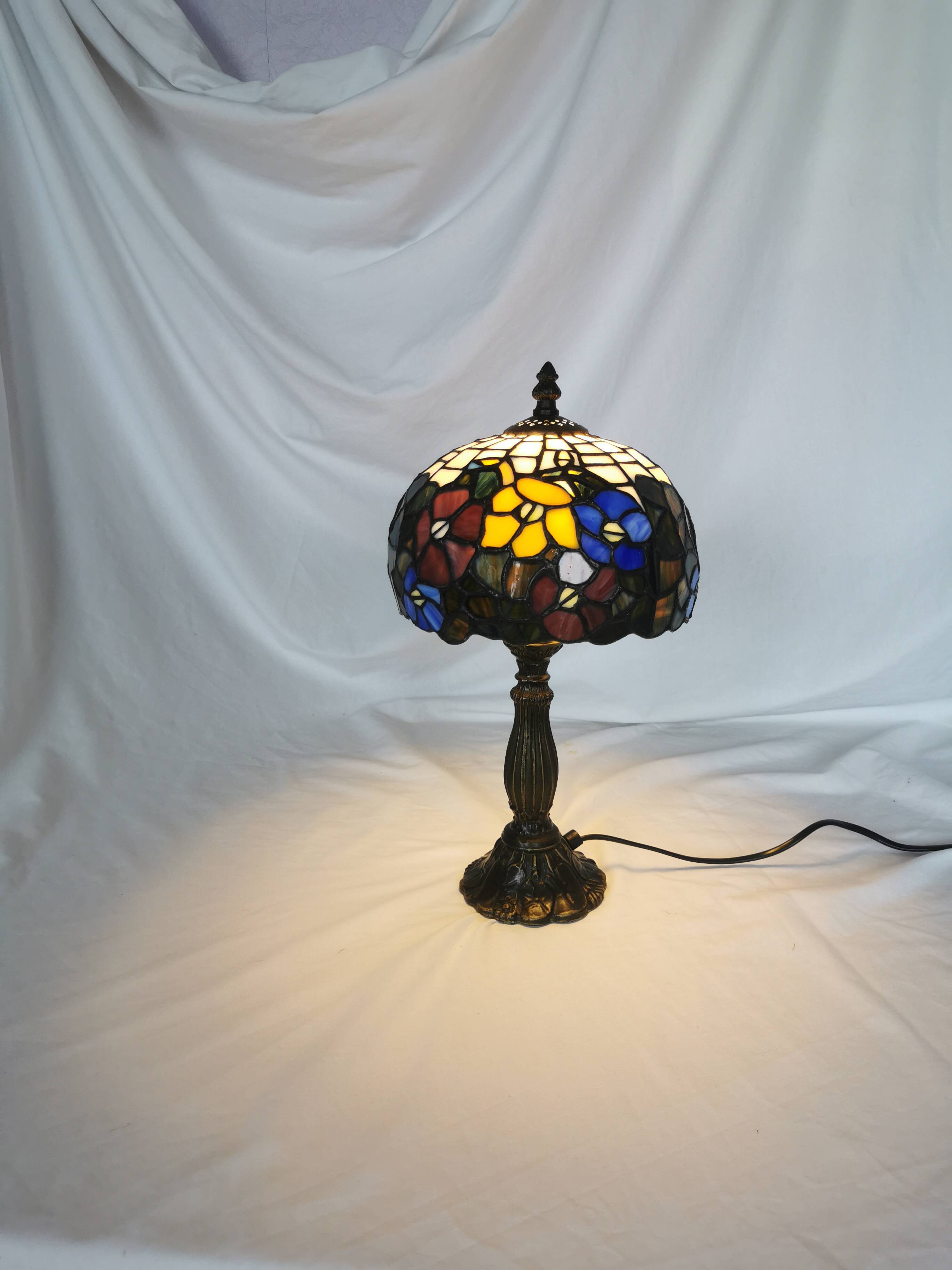 Tiffany style lamp, leaded stained glass, art nouveau.