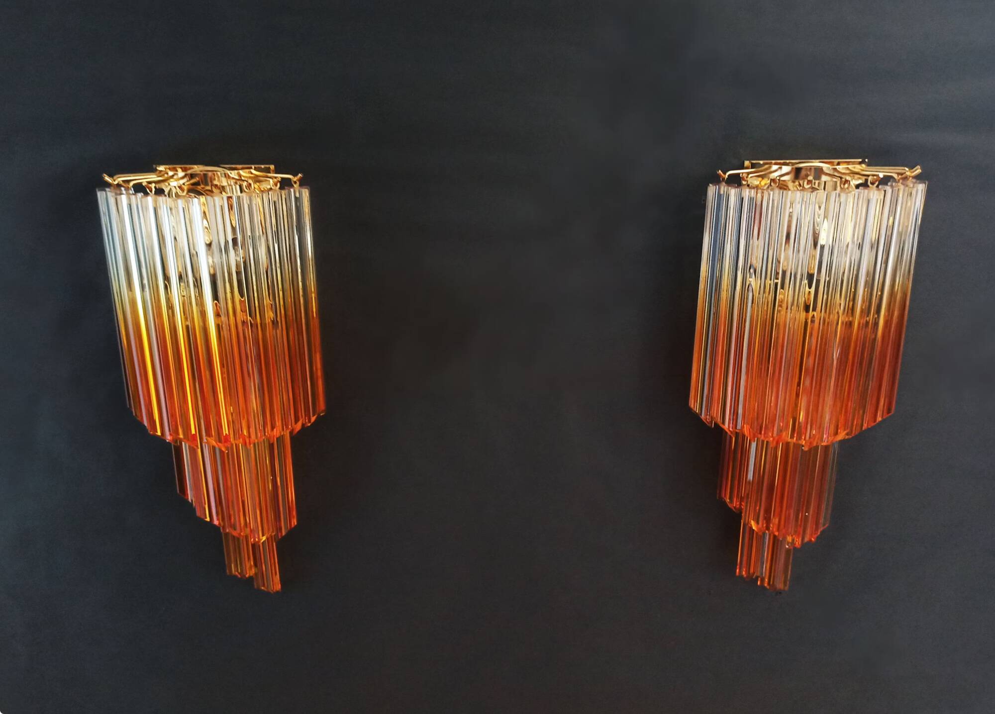 Pair of Murano designer wall lights