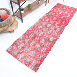 2x8 red classic vintage runner rug, 245x73cm