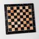 Vintage Peach-and-Black Marble Chessboard with Stone Pieces, Italian 1960s Design – Elegant Gift
