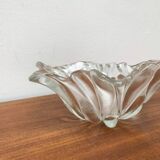 Heavy vintage German floral glass bowl by Walther Glas, 1970s.