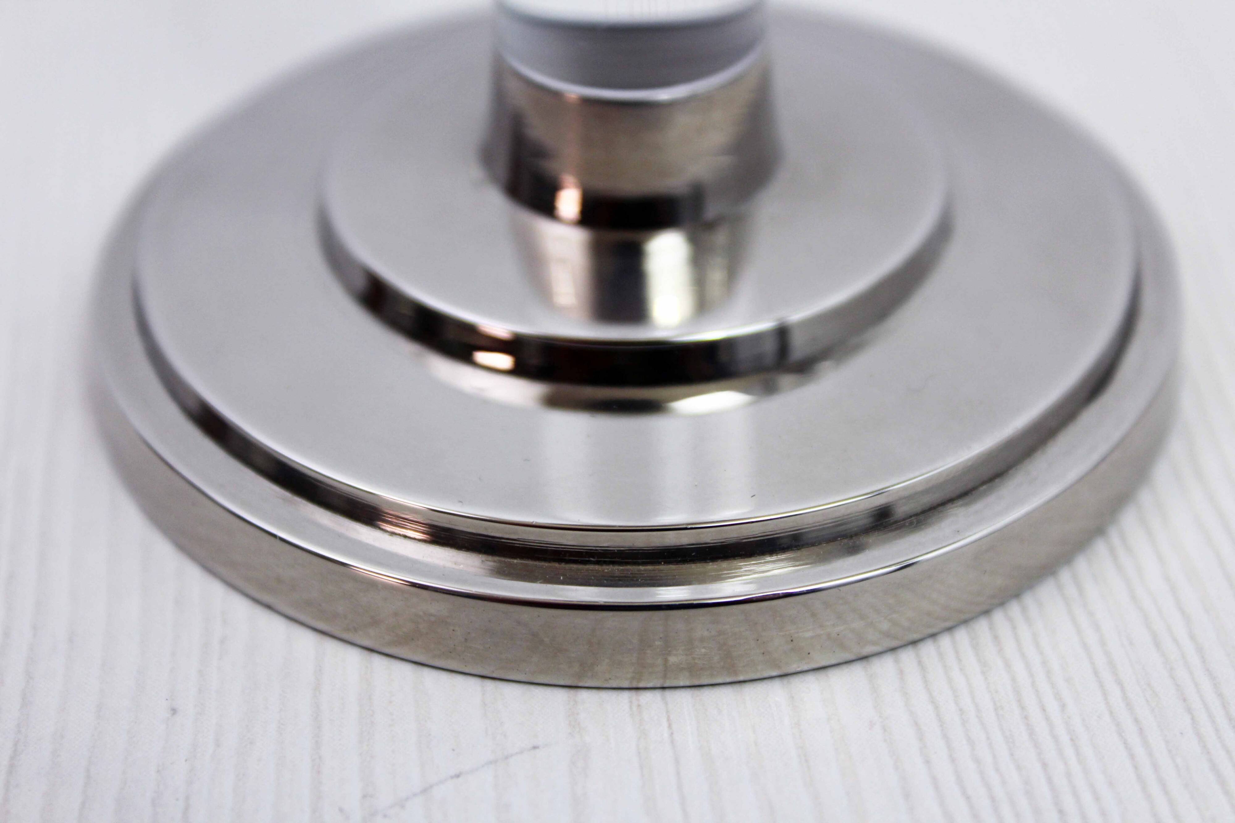 Pair of lucite and silver-plated metal candlesticks