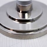 Pair of lucite and silver-plated metal candlesticks