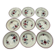 9 soup plates Badonviller model "Les Roses" from the 1950s